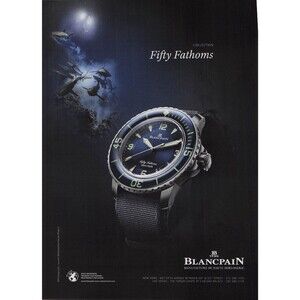 1B 1735 BLANCPAIN Fifty Fathoms watch Print Ad Pinup Poster magazine page art